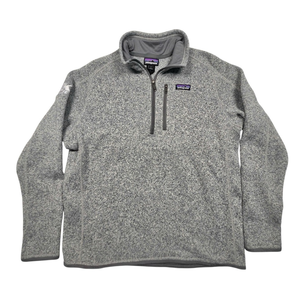 Patagonia Better Sweater Pullover Mens L Grey 1/4 Zip Jacket LBK YoungLife Logo